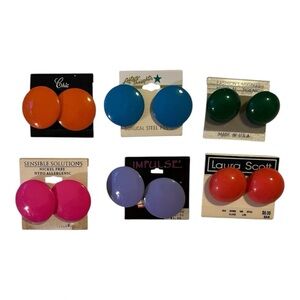 80s 90s Vintage Round Studded Earrings Bundle